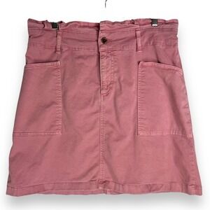 Boden Mauve Pink Utility Chino Skirt High Waist Paper‎ Bag Pockets Cotton 12